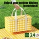 thumbnail image 4 of Bolsa térmica para picnic al aire libre | Bolsa térmica para almuerzo de gran capacidad | Portátil, plegable, de tela no tejida con forro de aluminio | Aislamiento térmico grueso para camping, playa, 4 of 5