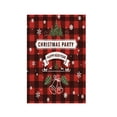 thumbnail image 1 of Flmtop Christmas Banner Polyester Double-sided Red Plaid Christmas Flag for Home, 1 of 11