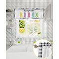 thumbnail image 5 of Easter Valances for Windows Happy Easter Peeps Spring Kitchen Curtain Valances Rod Pocket Bunny Black Buffalo Plaid Window Treatment Short Topper Curtains For Easter Day and Spring,54x18 inches, 5 of 6