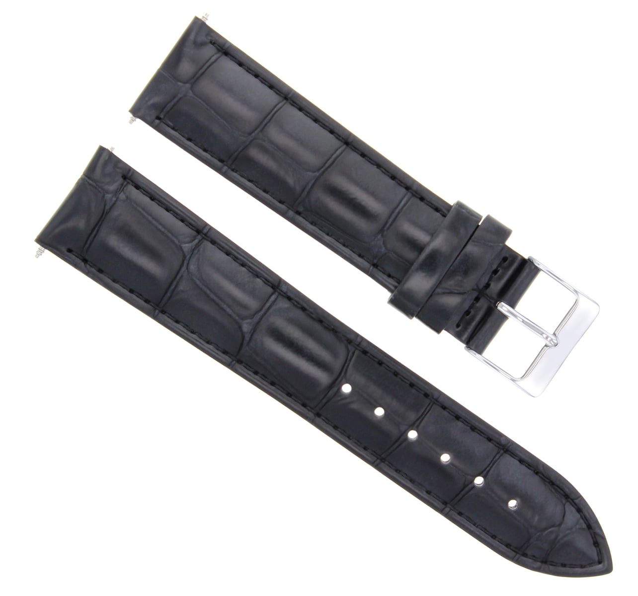 18MM LEATHER WATCH STRAP BAND FOR MENS PATEK PHILLIPE WATCH BRACELET BLACK