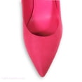 thumbnail image 4 of Marc Fisher Ankle Chain Buckle Block Faux Suede High Heels (Pink, 6), 4 of 5