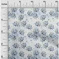thumbnail image 1 of oneOone Silk Tabby Grayish Blue Fabric Flower Watercolor Sewing Material Print Fabric By The Yard 42 Inches Wide, 1 of 4