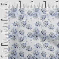 oneOone Cotton Poplin Grayish Blue Fabric Flower Watercolor Fabric For Sewing Printed Craft Fabric By The Yard 56 Inches Wide