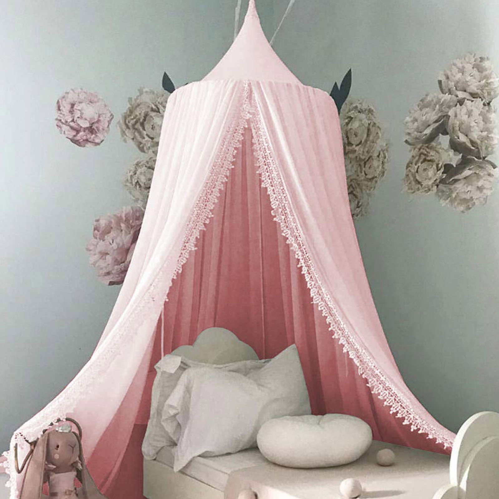 Secret House Girls Bed Tent Full Pink Purple Star Moon Castle Dome Canopy Play 