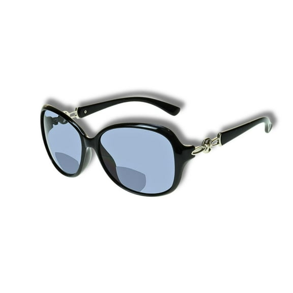 proSPORT Women Bifocal Reading Sunglass Reader Oversized Black Silver