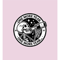 thumbnail image 2 of Skeleton Drinking Wine One More Year Women's Pink Crew Neck Short Sleeve Crop Tee-Medium, 2 of 4