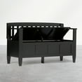 thumbnail image 4 of Simpli Home Brooklyn 48 inch Wide Solid Wood Entryway Storage Bench, Deep Black, 4 of 7