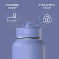 thumbnail image 5 of Hydrapeak 32oz Sport Insulated Water Bottle with Straw or Chug Lid, Leak & Spill Proof, Keeps Drinks Cold for 24 Hours, Hot for 12 Hours, Premium Stainless Steel Water Bottles (32oz, Iris), 5 of 9
