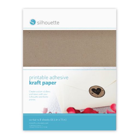 Silhouette Printable Adhesive Kraft Paper 8.5x11 Inches