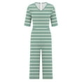 thumbnail image 5 of Edvintorg Striped Jumpsuits for Women Casual Short Sleeve V Neck Back Zipper Wide Leg Jumpsuit with Pocket Summer Beach Vacation Clothes for Women, 5 of 5