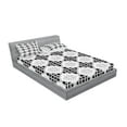 thumbnail image 2 of Ambesonne Vintage Fitted Sheet & Pillow Sham Set, Scandinavian Celtic, Full, Grey White, 2 of 2