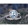 thumbnail image 5 of HeartsAndYou 1.7ct Natural Blue Aquamarine Bridal Set Engagement Ring 14k SOLID White Gold, 5 of 9