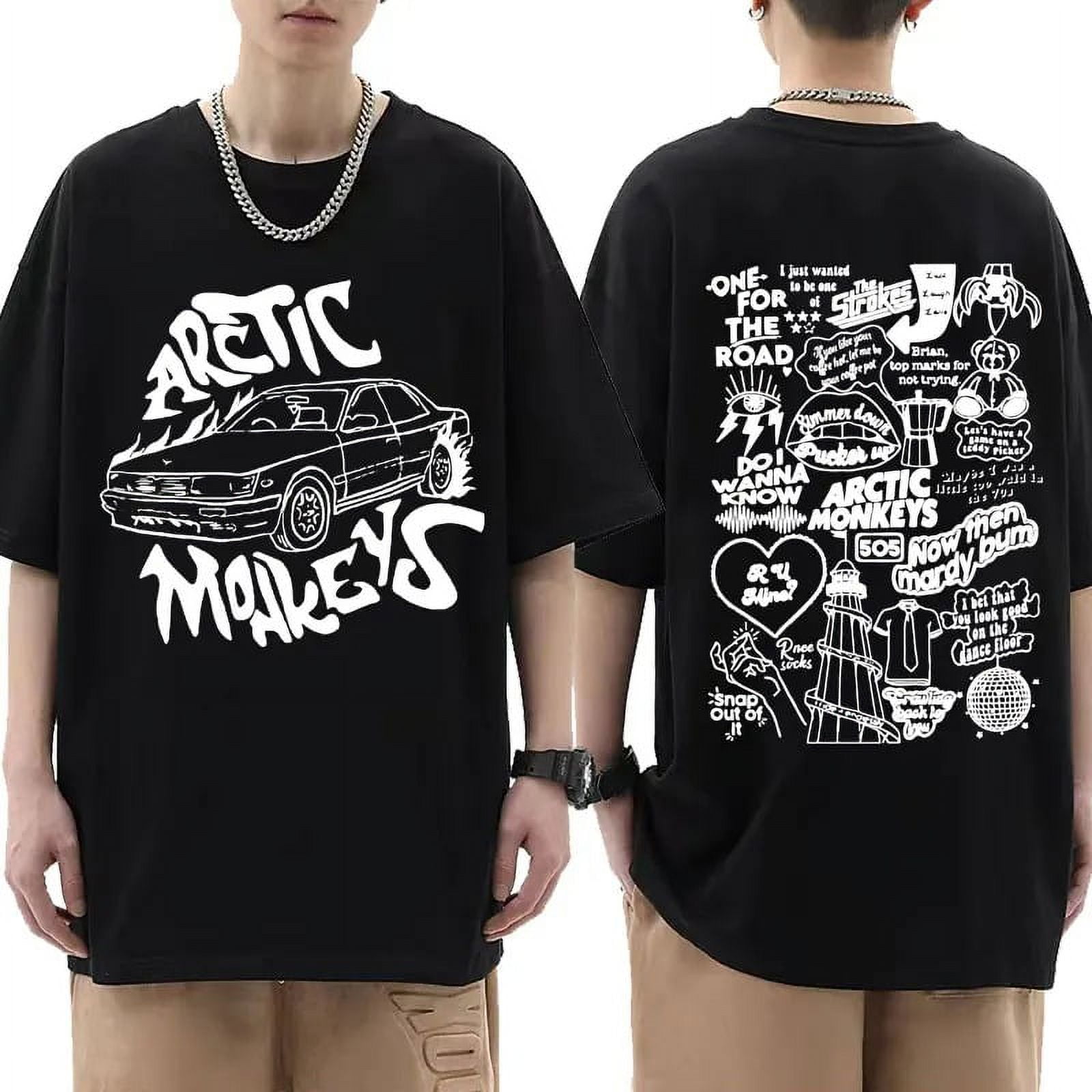Arctic Monkeys Tour Graphic T Shirts Men's Hip Hop Retro Short