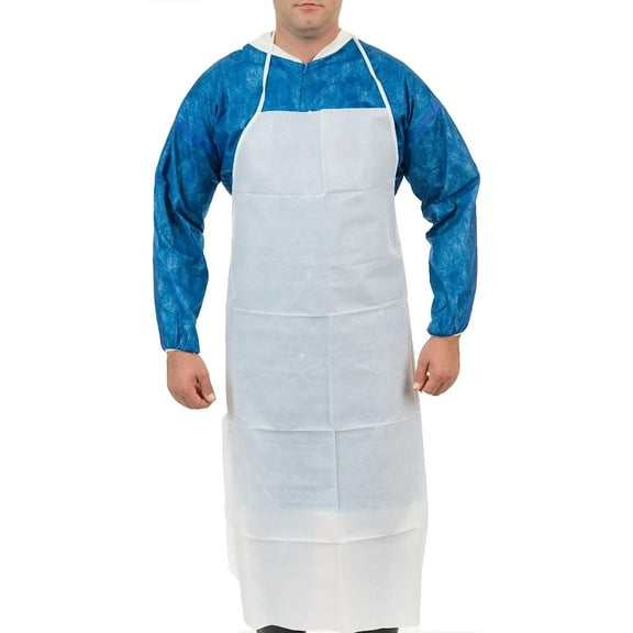MicroGuard MP Disposable Apron with Ties for Food Service, Labs, or General Protection. (28" x 46") (Case 100)