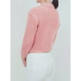 thumbnail image 3 of Yemak Women's 3/4 Sleeve Button Down Collar Sweater Cardigan Knitted Jacket MK8281, 3 of 3