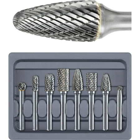 

practical Sworker Carbide Burr Set Compatible with Dremel 1/8 Shank 10PC Die Grinder Rotary Tool Rasp Bits Wood Carving Accessories Attachments Cutting Burrs Metal Grinding Engraving