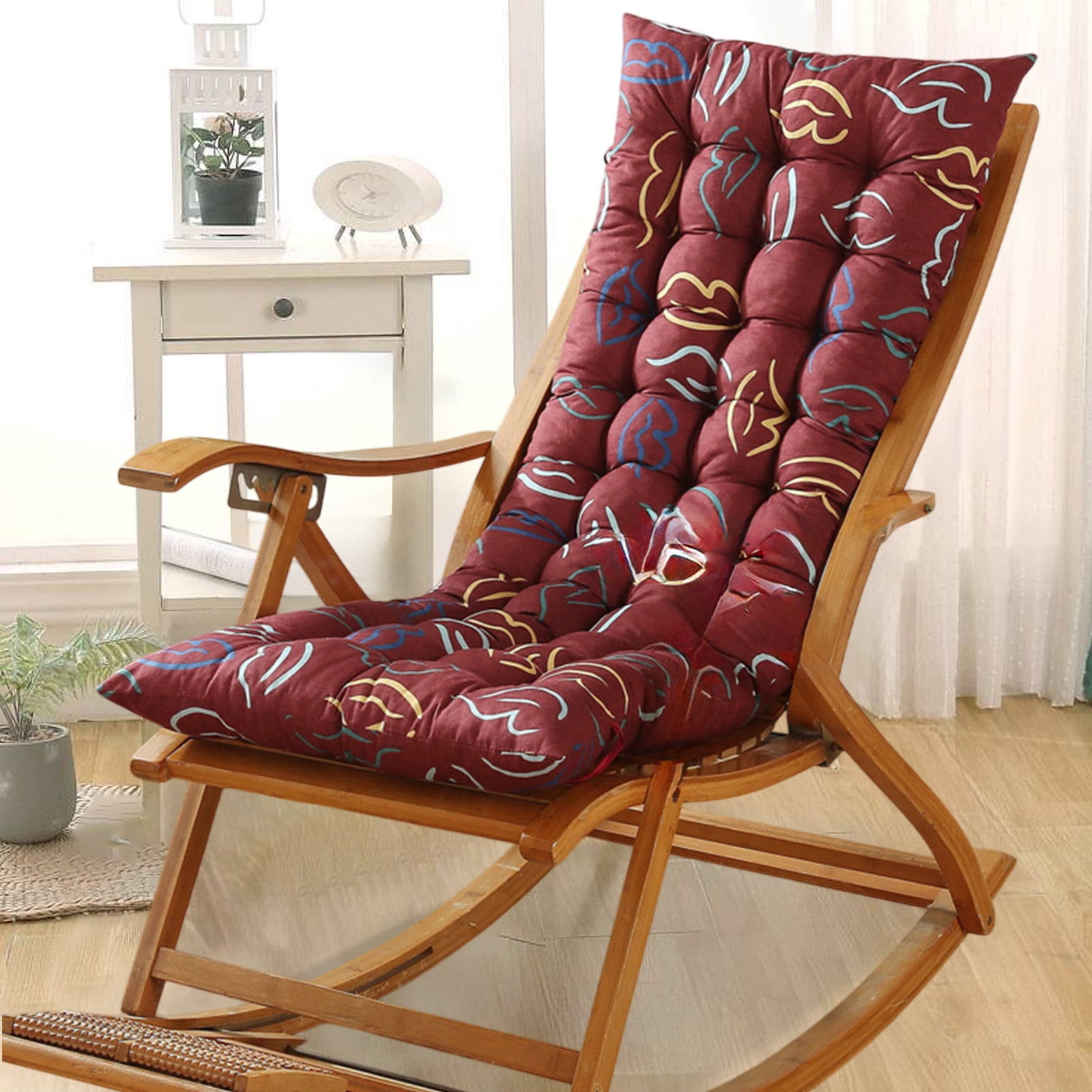 Tunhigl Thickened Chair Cushion with Ties 19 x 47 in - Soft Supportive Seat Pad for Recliner, Rocking Chair, Office & Dining Chairs - Indoor Outdoor Cushion for Back Support, Home, Patio, Gifts