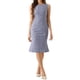 thumbnail image 2 of INSPIRE CHIC Vestido sin mangas de tweed con cuello barco elegante en púrpura y azul XL, 2 of 6