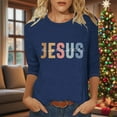 thumbnail image 5 of Mifsaly Christmas Shirts for Women Plus Size 3/4 Sleeve Xmas T-Shirts Crewneck Loose Tunic Thanksgiving Pullover Tops 2025 Holiday Festival Party Blouse Support for Watching Movies, 5 of 5