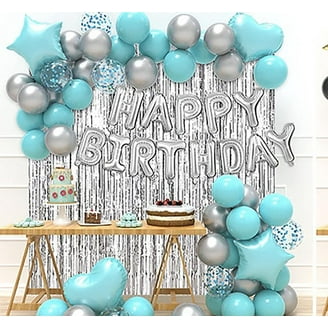 25th Birthday Decorations for Men Navy Blue and Silver Happy 25th