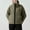 Army Green, variant on Women's Textured Zip-Up Jacket - Relaxed Fit Stand Collar Thick Fabric Spacious Pockets Ribbed Cuffs