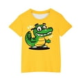 thumbnail image 3 of Odeerbi Toddler Boys Girls Dinosaur Print T-shirt 3-14 Years Kids Short Sleeve Graphic Shirts Round Neck Crop Tee Top Toddler Clothes Green, 3 of 4