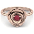 thumbnail image 1 of Bague de Fiançailles Solitaire en Argent Sterling 925 avec Verre Rubis Rond 3MM, 1 of 3