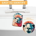 thumbnail image 3 of Alpaca Square PU Leather Luggage Tags, 2 Pack, with Privacy Cover and Stainless Steel Ring - Suitable for Travel, Backpack, Handbag - Bag Tags, Handbag Tags, 3 of 7