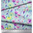 thumbnail image 2 of Soimoi Moss Georgette Fabric Flower Watercolor Print Fabric by Yard 42 Inch Wide, 2 of 3
