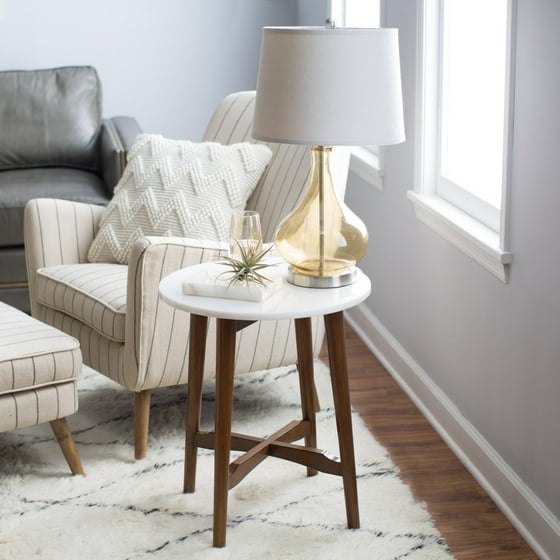 Belham Living James Round Mid Century Modern Marble Side Table Belham Living James Round Mid Century Modern Marble Side Table Com