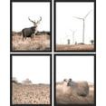 thumbnail image 2 of PixonSign Framed Wall Art Country Deer & Antelope Prints, Set of 4 Southwest Desert Animals Landscape Wall Decors, Nature Wall Décor, Adhesive Canvas Poster, Modern Home Artwork - 8"x10" Black, 2 of 5