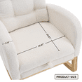 thumbnail image 6 of AOOWOW Teddy Nursery Rocking Chair with Retractable Foot Rest,Glider Rocking Chair,  Beige White, 6 of 10