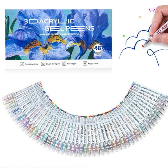 Catégorie de Produit Stylo Outils d'Écriture pour Arts - Stylos Gel Acryliques 3D avec Encre Pailletée pour Coloriage et Projets d'Artisanat