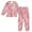 Pink and White Christmas Motifs, variant on Fluffy Pajamas Set Fuzzy Winter Warm Pj Sets Pullover Tops and Long Pants Christmas Icon Pattern X-Small