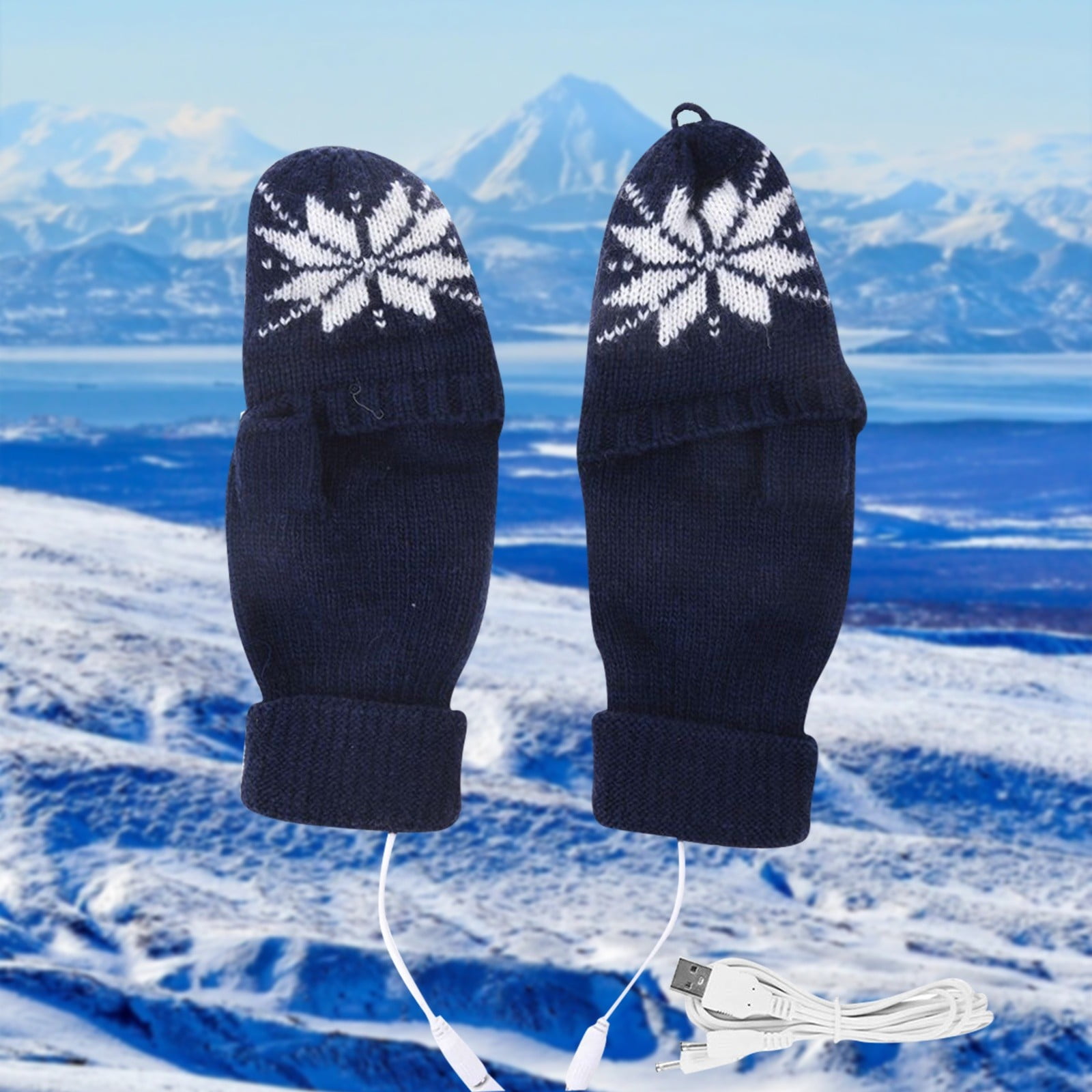 USB Rechargeable Heated Gloves - Nylon Hand Warmers with Adjustable Temperature for Winter, Outdoor Sports & Cold Weather