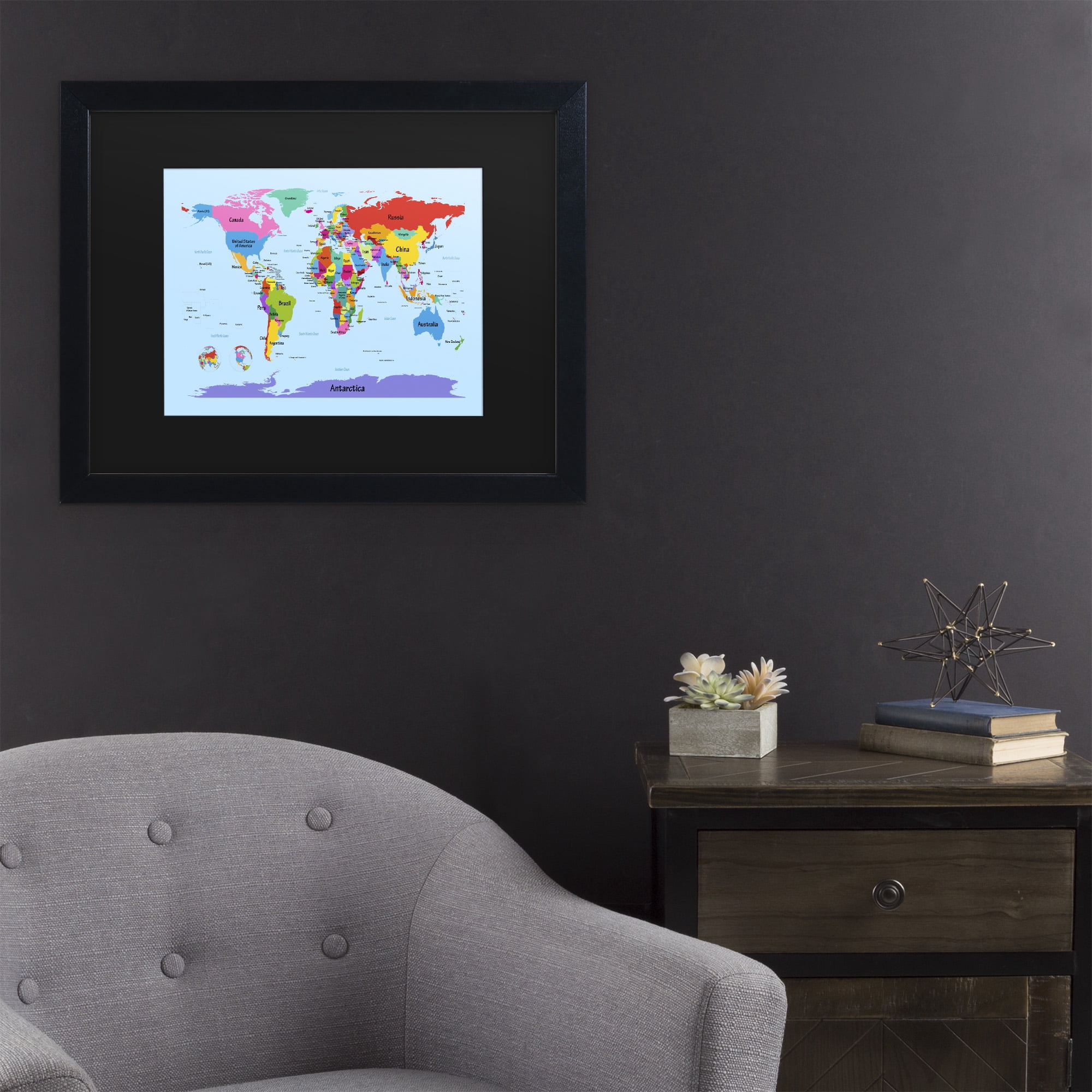 Trademark Fine Art 'Childrens World Map' Canvas Art by Michael Tompsett