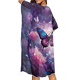 thumbnail image 4 of HELLHERO Breathable Long Kimono Swimsuit Cover Up for Beach High Quality Fabrics Quick Dry Bathing Suit Cover Up Butterfly Rose, 4 of 6