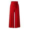 thumbnail image 3 of Vedolay Trousers For Women Pants for Women High Waist Stretch Solid Summer Pants,Red XXL, 3 of 5
