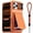 Orange, variant on Cyberland Suitable for iPhone 17 16 15 Pro Max Case Wallet+Lanyard Wrist Strap, Built-in Card Holder (3-4 Cards) & Slide Camera Cover & Kickstand Rugged Case