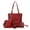 Red, variant on 4Pcs Women Fashion Handbags Set Makeup Pouch Wallet Tote Shoulder Top Handle Satchel Purse Red