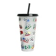 thumbnail image 2 of Cqxid Glass&Bottle Under $5 Creative Water Cup Football Cup PP Plastic Straw Cup Football Plastic Transparent Straw Cup 710ml Cold Change Temperature Sensitive Plastic Cup, 2 of 4