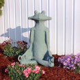 thumbnail image 3 of Yoga Frog Statue – Natural Jade Green Appearance – Made of Resin – Lightweight – 21” Height, 3 of 3