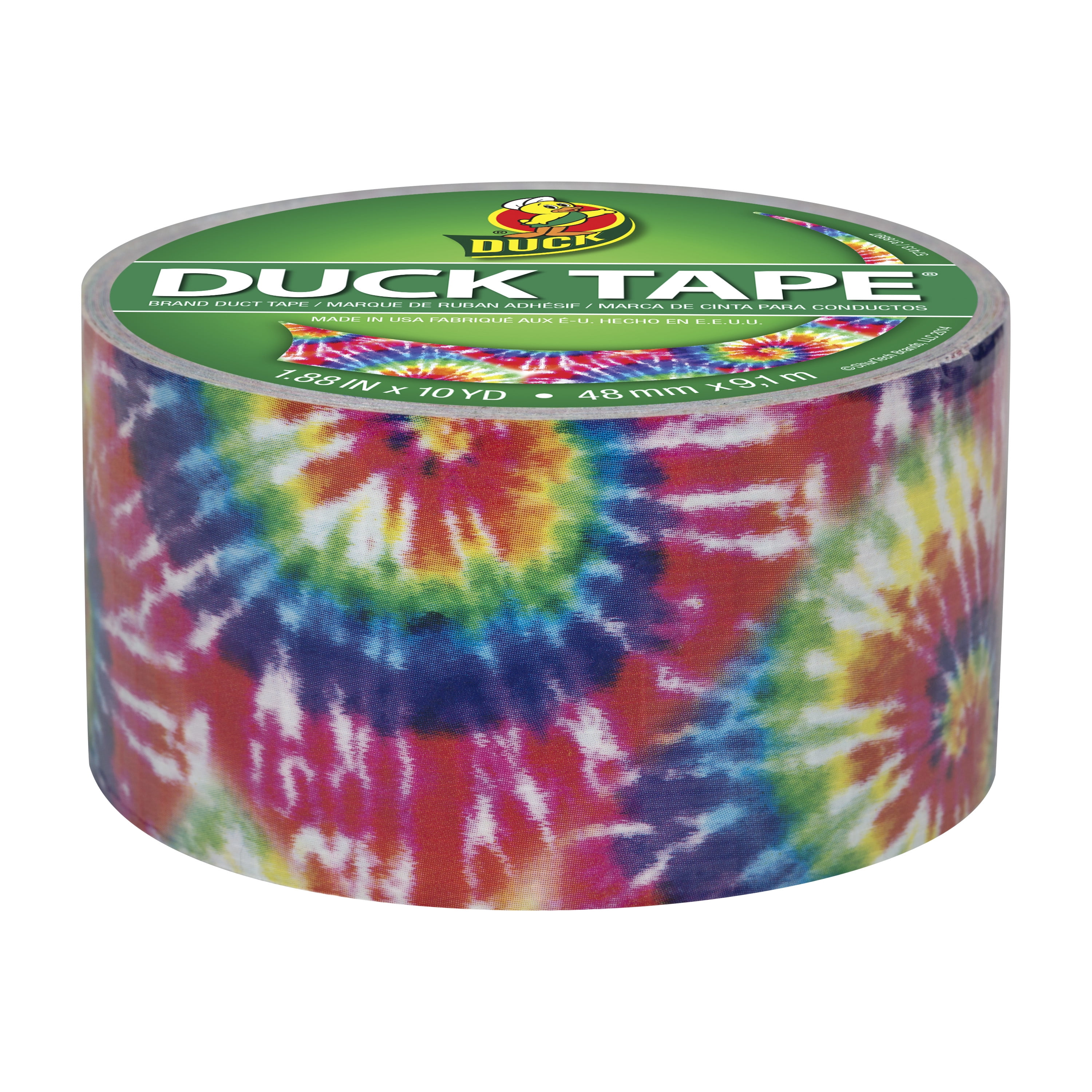x 10 L yd. Duck 283268 Love Tie Dye Colored Printed Duct Tape 1.88 W in 