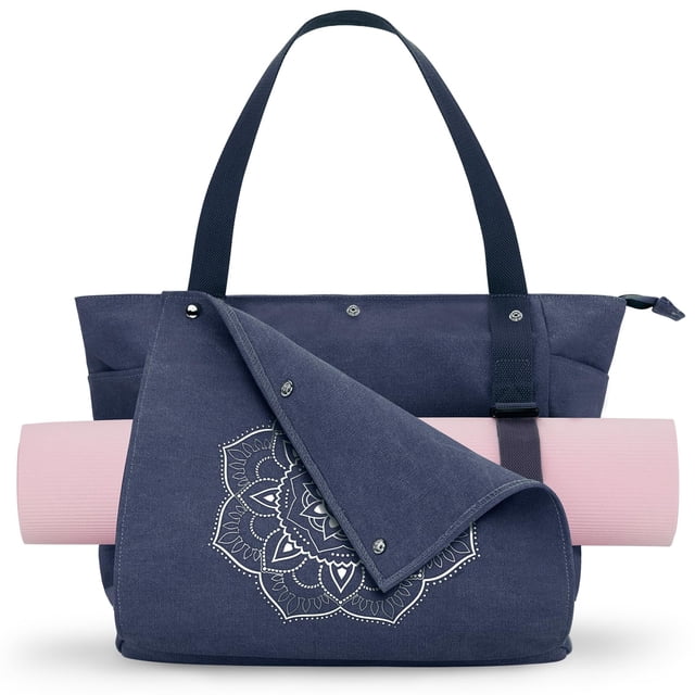 Bolsa para esterilla de yoga Gonex para yoga y gimnasio con múltiples bolsillos, azul