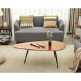 thumbnail image 7 of Modern Coffee Table White Oval Coffee Tables for Living Room Simple Center Table for Small Space Home Office Easy Assembly 22.2" D x 42.5" W x 17.1" H, 7 of 7