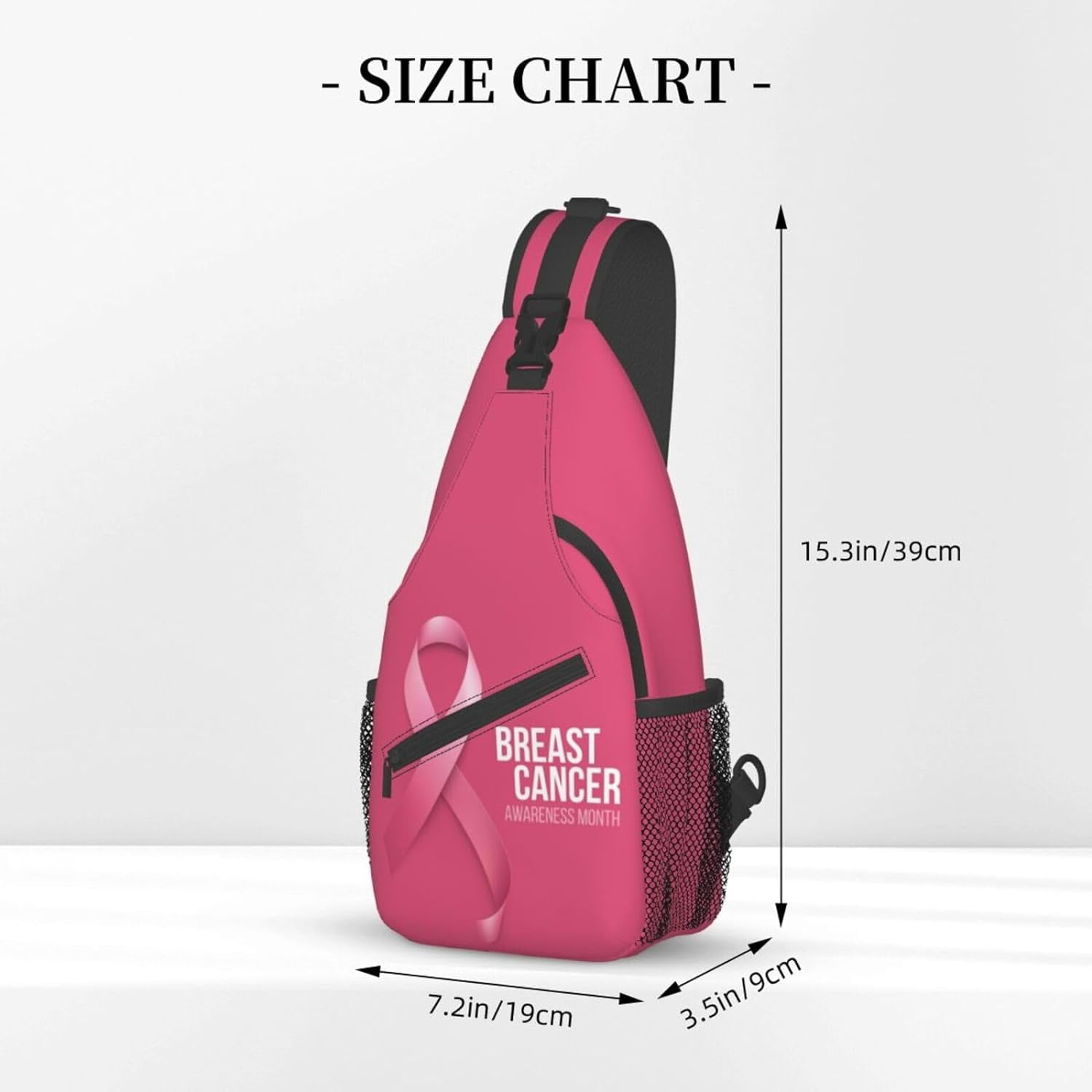 Breast Cancer Awareness Month Sling Bag Crossbody Hiking Travel Chest Bags Backpack Shoulder Daypack for Women Men