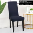 thumbnail image 2 of Unique Bargains Spandex Solid  Dining Chair Covers Protector Slipcovers Dark Blue 6 Pcs, 2 of 7