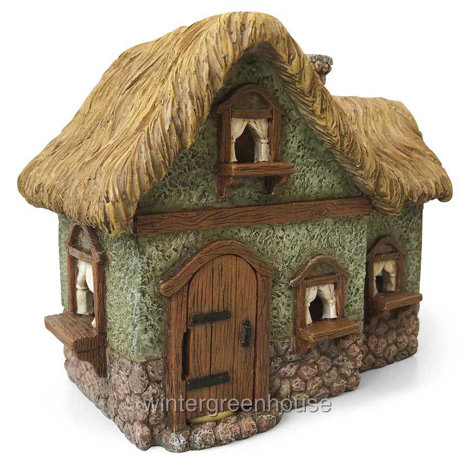 Miniature Dollhouse FAIRY GARDEN Red Roof Tree House 