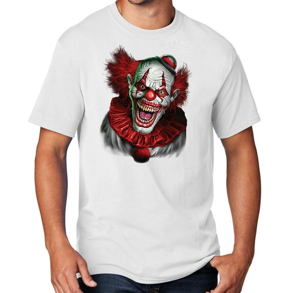 Men's Scary RED CLOWN T-shirt, 2XL White - TALL