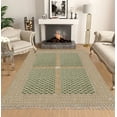 thumbnail image 3 of Casavani Hand Block Printed Green Cotton Living, Dining Room Area Carpets Indoor Outdoor Rug 12x15 feet, 3 of 6